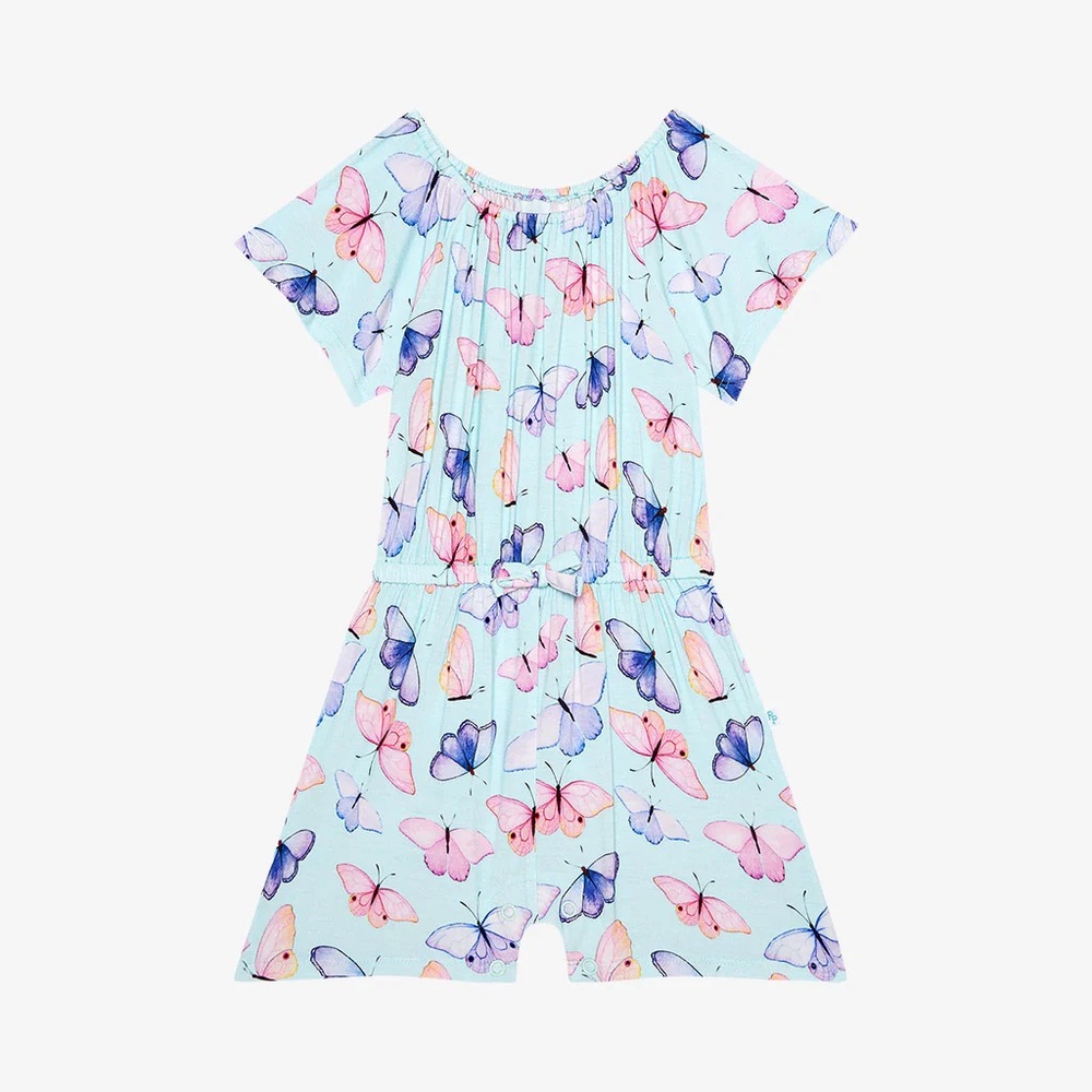 Posh Peanut Bebe Flutter Sleeve Short Romper